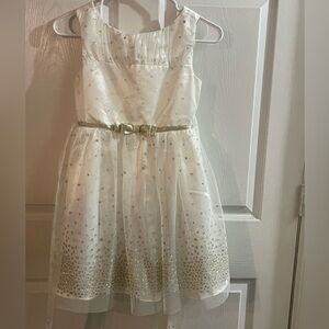 Jona Michelle Ivory Dress with Gold Sparkle